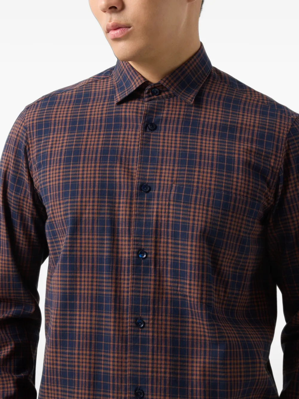 BOGNER Hardy check-print shirt Bruin