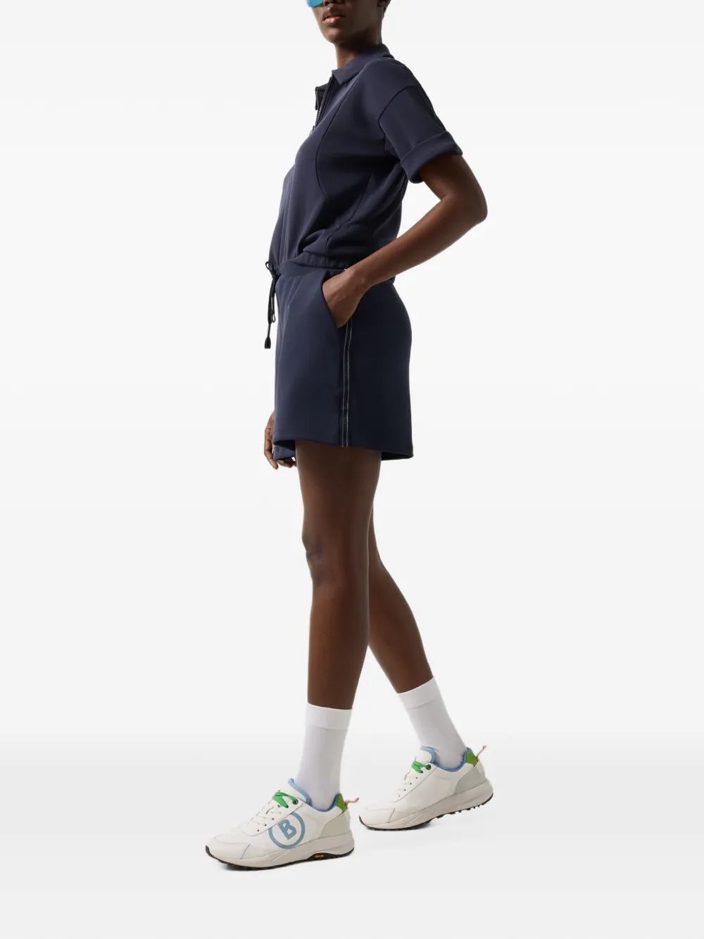 BOGNER Alea logo-tape drawstring shorts Blauw