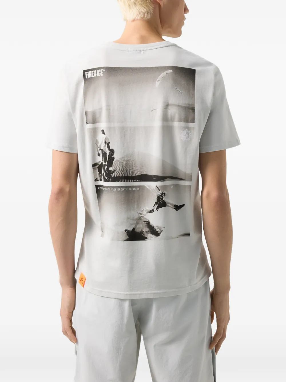 BOGNER FIRE+ICE Mick graphic-print cotton T-shirt Beige