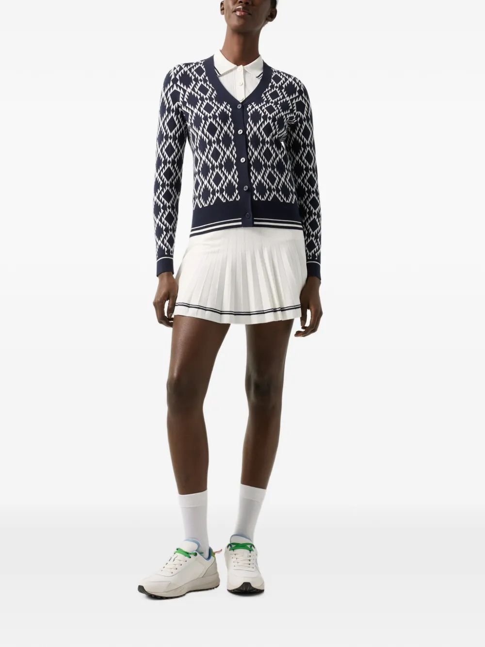 BOGNER Amber jacquard-knit cardigan Blauw