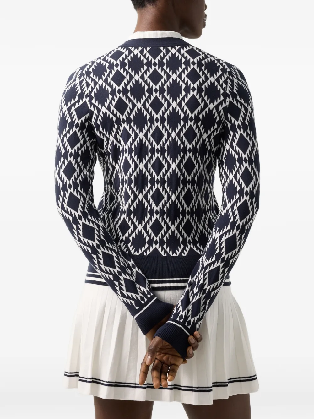 BOGNER Amber jacquard-knit cardigan Blauw