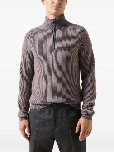BOGNER Dwayne ribbed-knit half-zip sweater