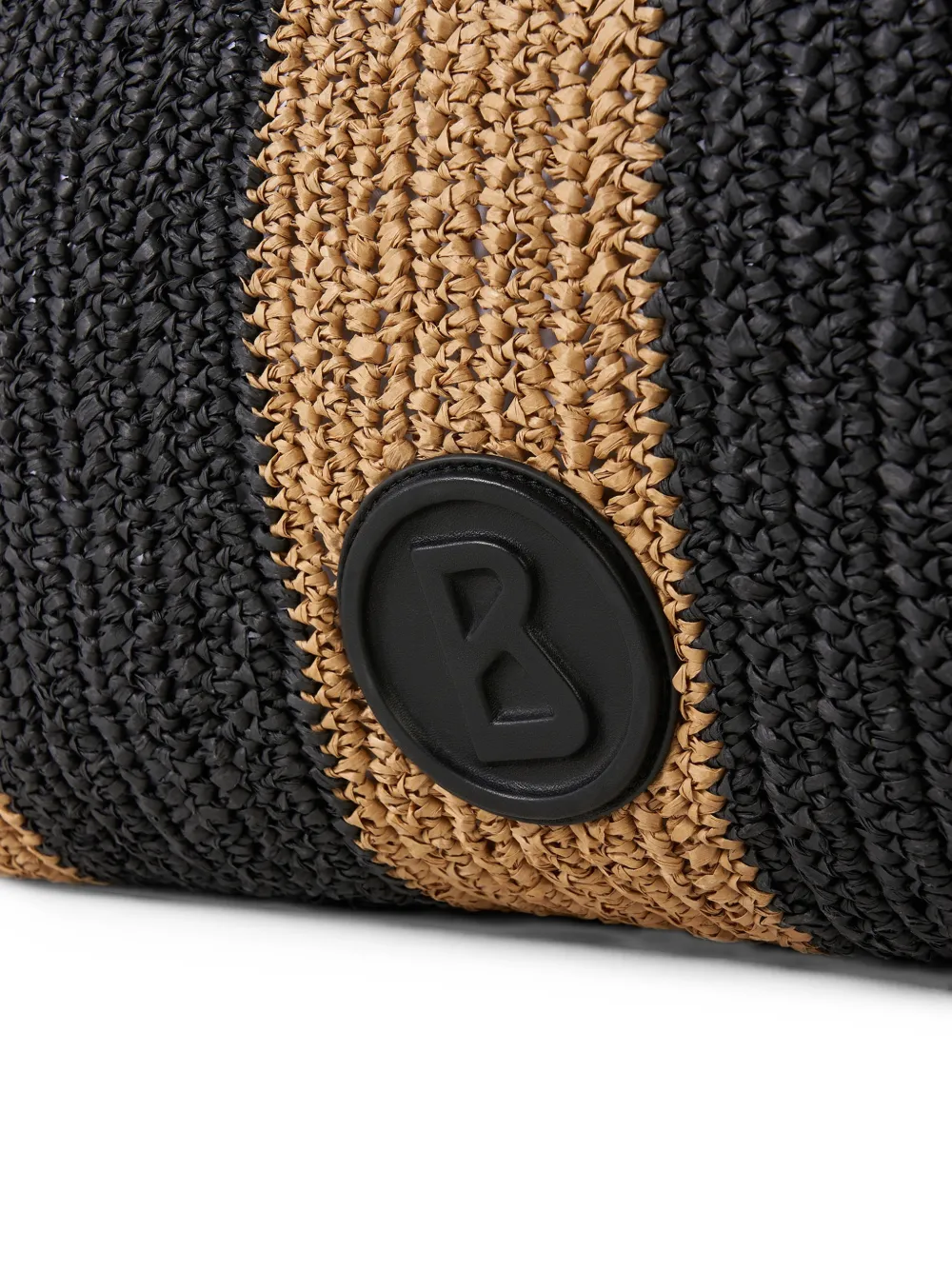 BOGNER Agno Farrah striped straw tote bag Zwart