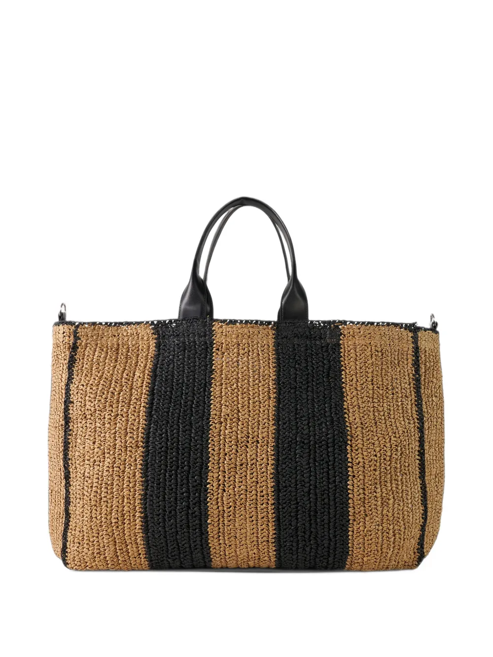 BOGNER Agno Farrah striped straw tote bag Zwart
