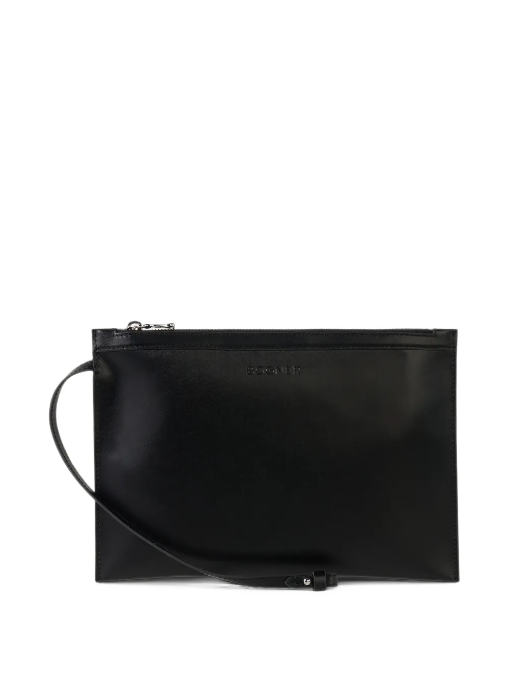 BOGNER Agno Farrah striped straw tote bag Zwart