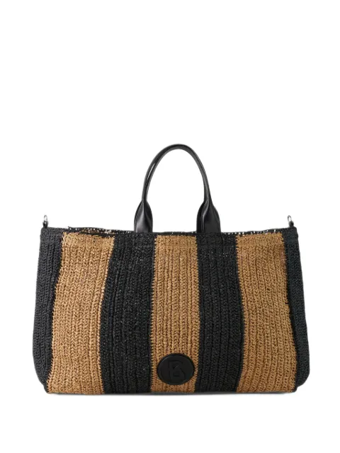 BOGNER Agno Farrah striped straw tote bag