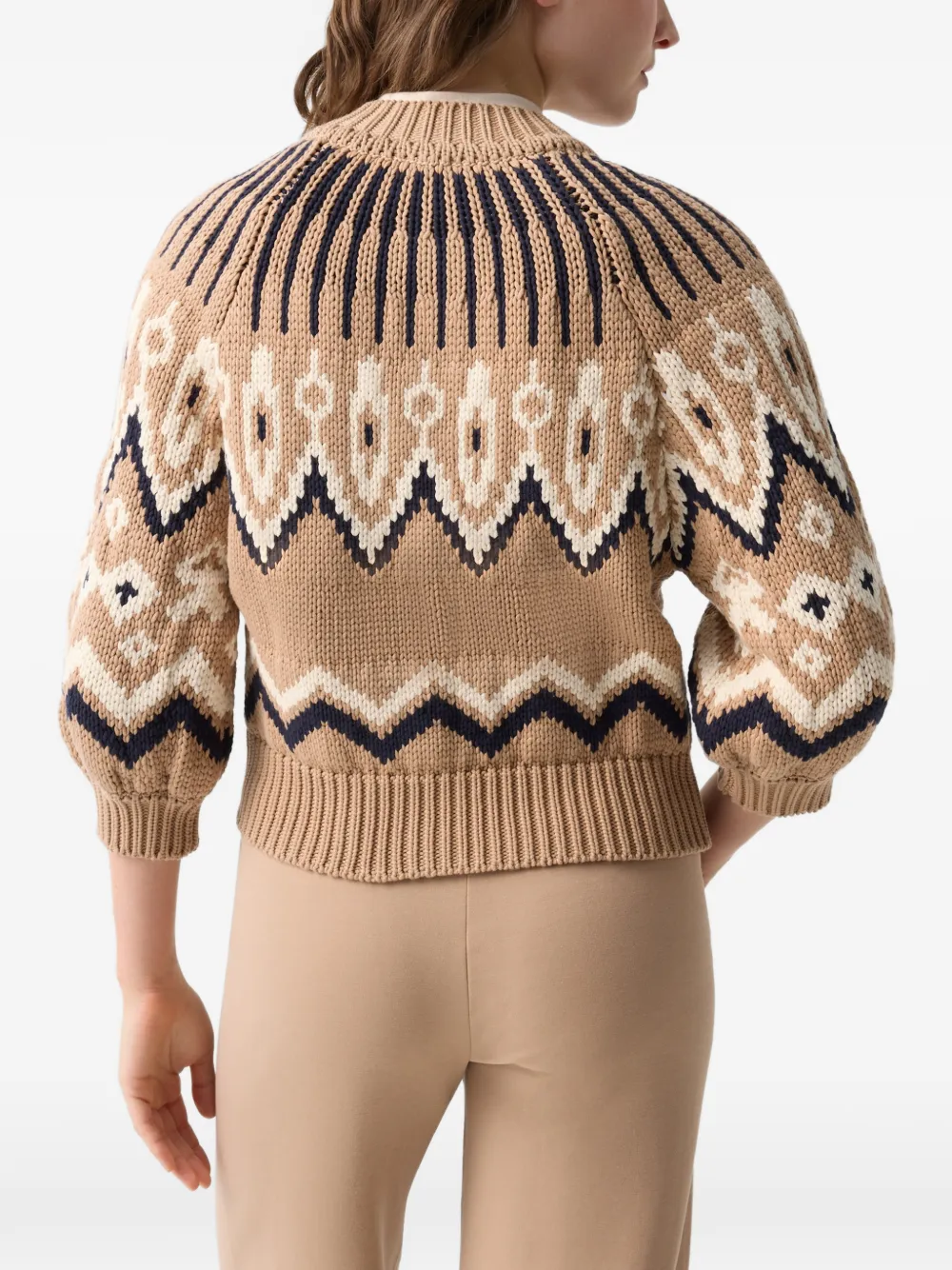 BOGNER Aurora fair-isle cardigan Bruin
