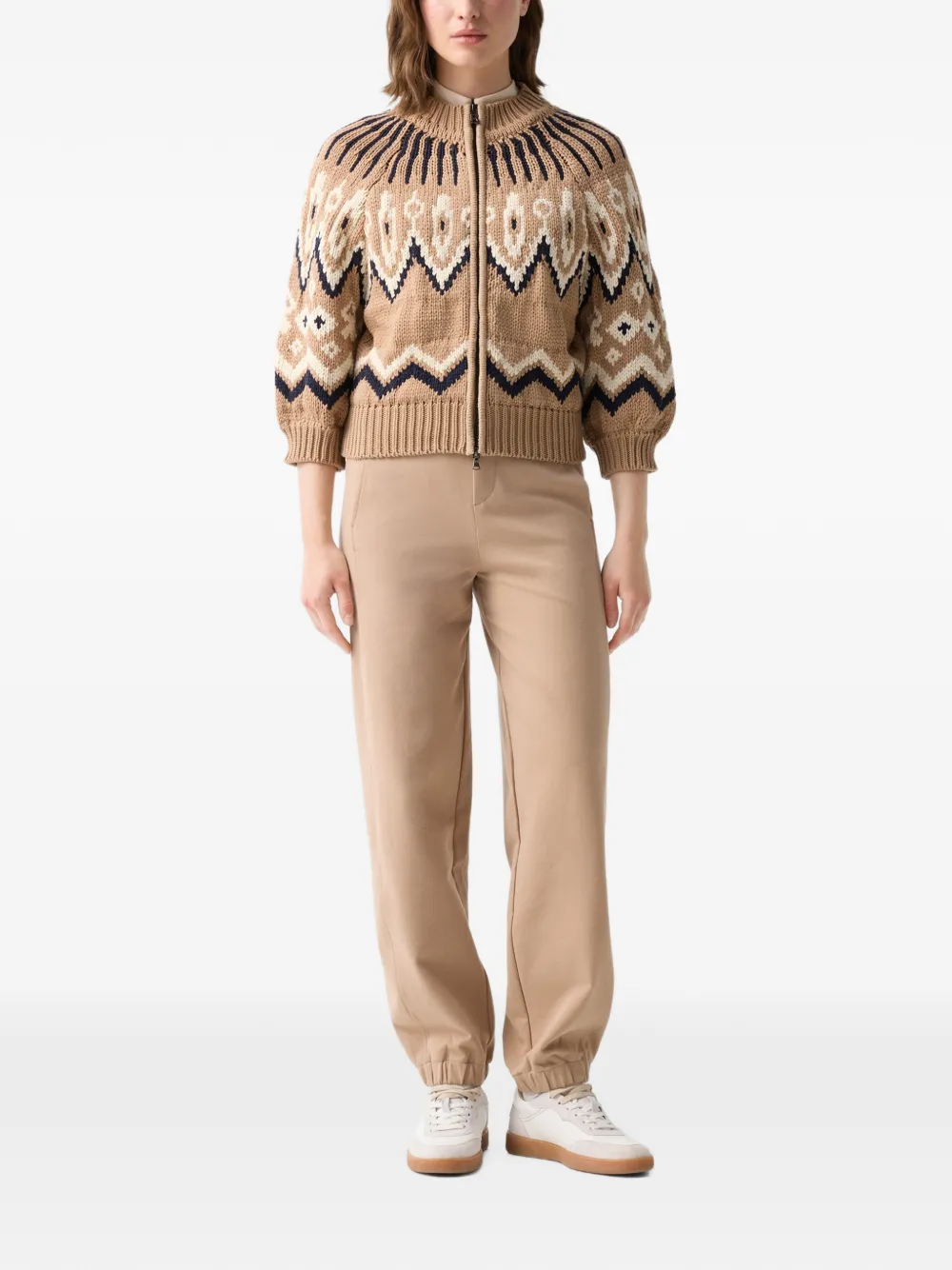 BOGNER Aurora fair-isle cardigan Bruin