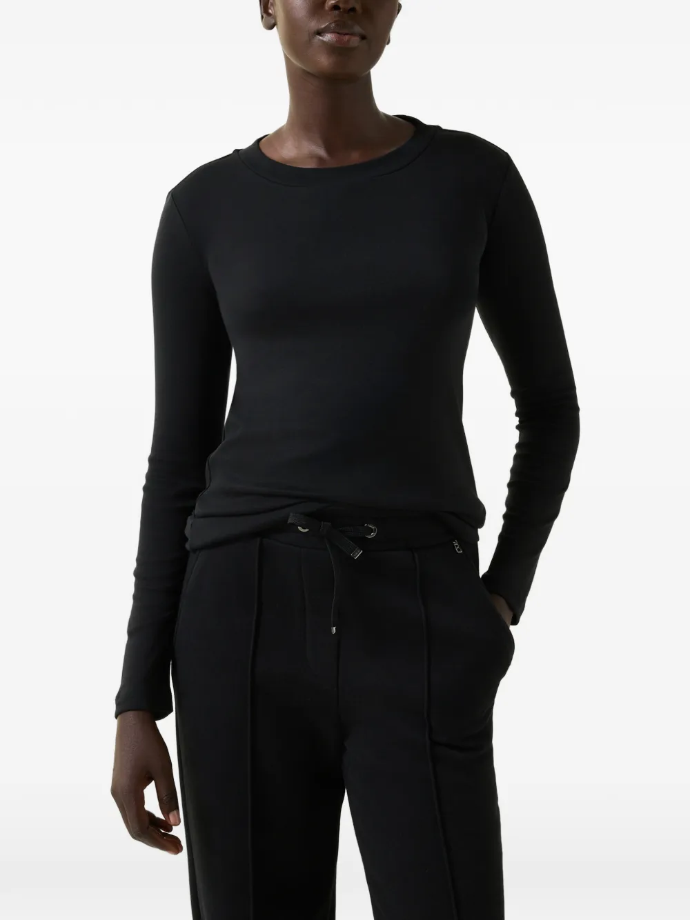 BOGNER Nikini logo-stitch long-sleeved T-shirt Zwart