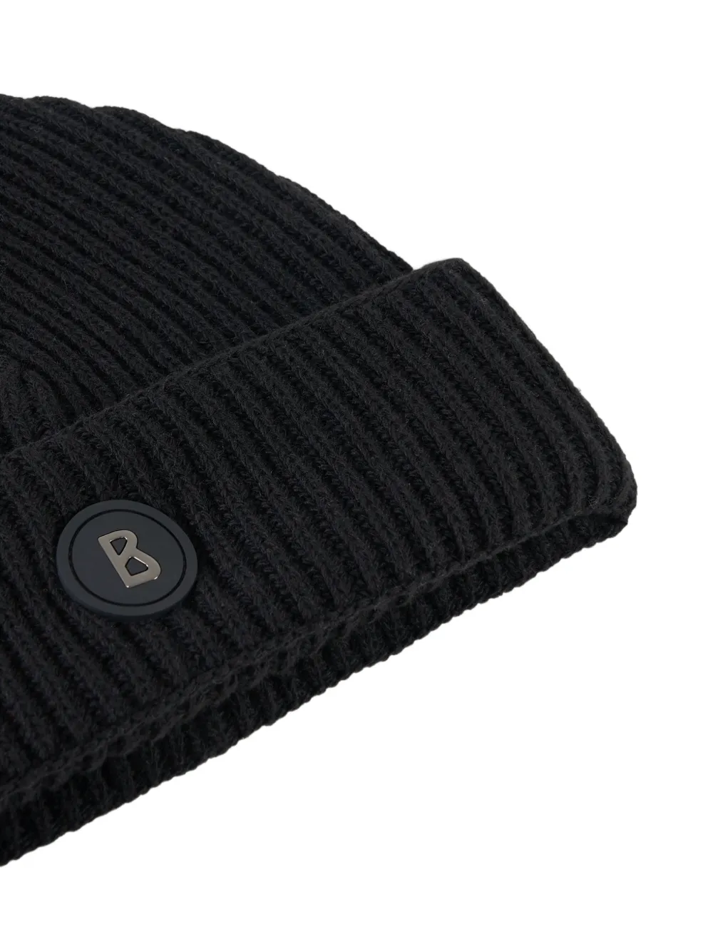 BOGNER Gustav logo-patch ribbed beanie hat Zwart