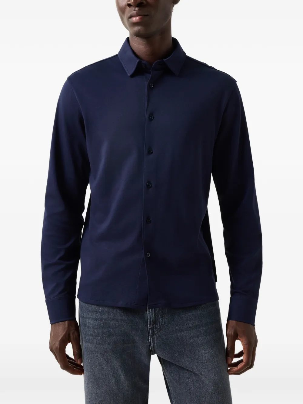 BOGNER cotton button-down shirt Blauw