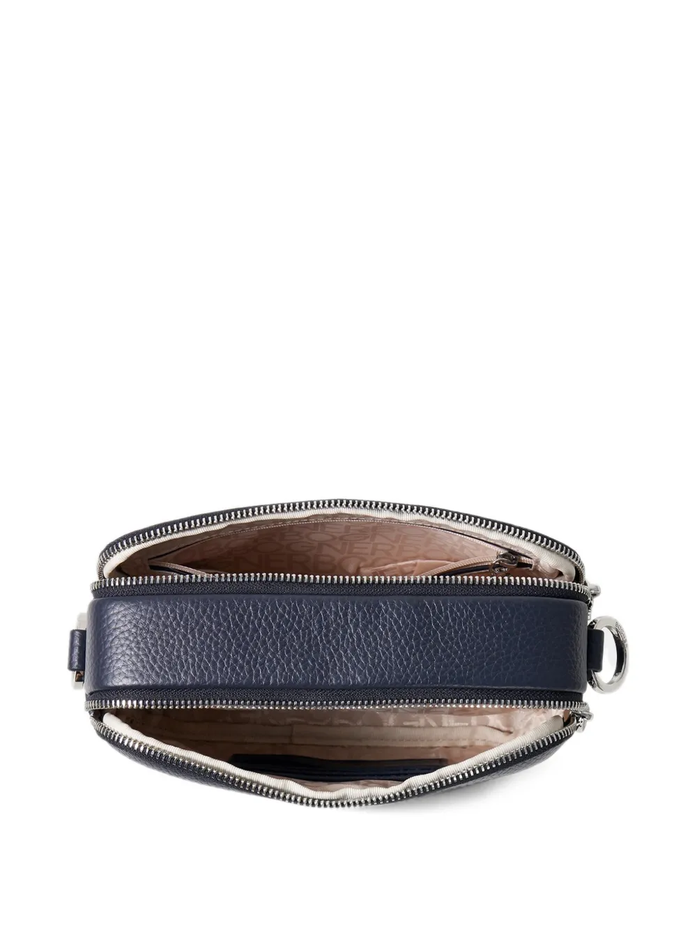 BOGNER Wallis Avy pebbled-leather crossbody bag Blauw