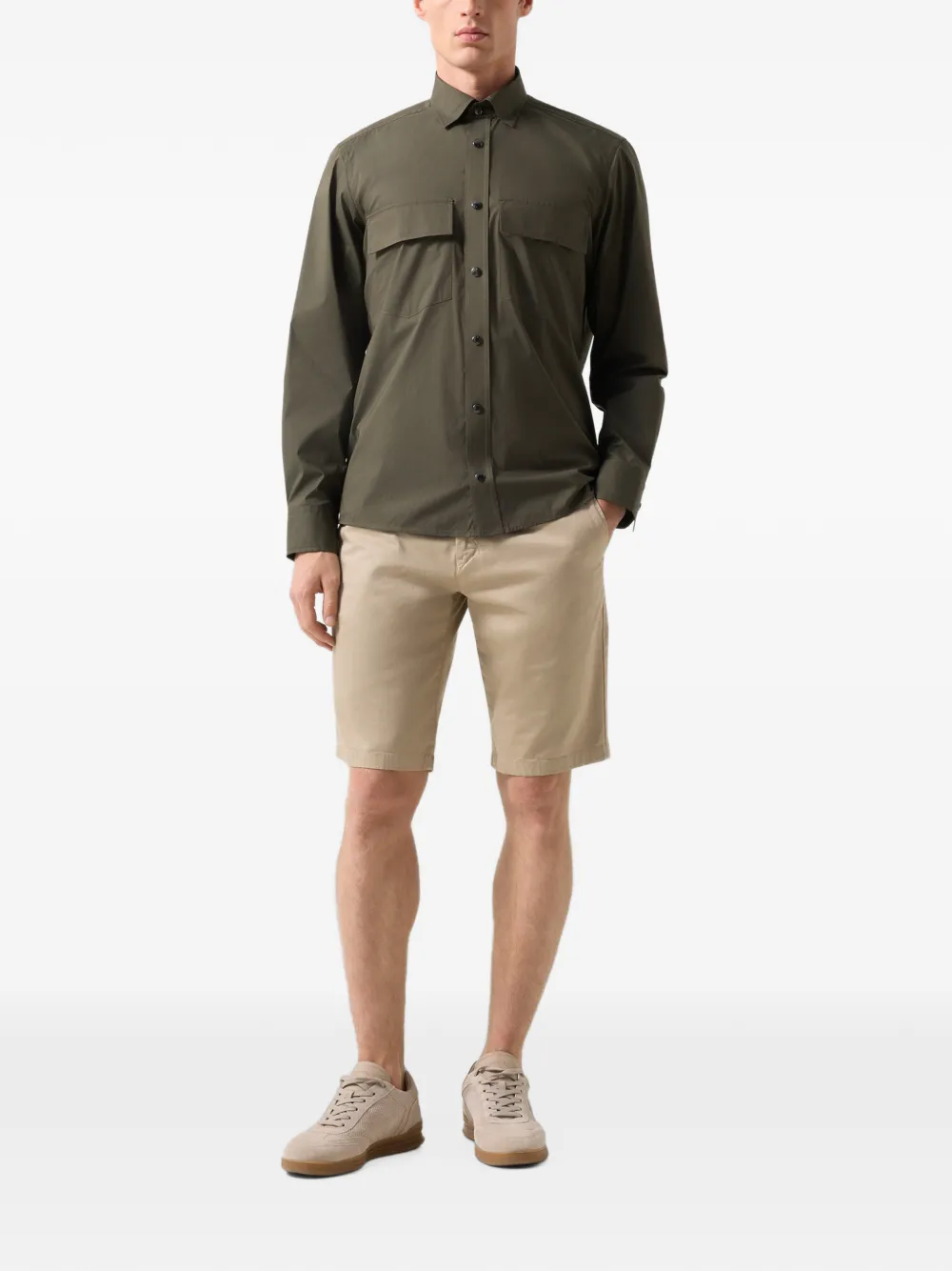 BOGNER Heiko button-down flap-pocket shirt Groen