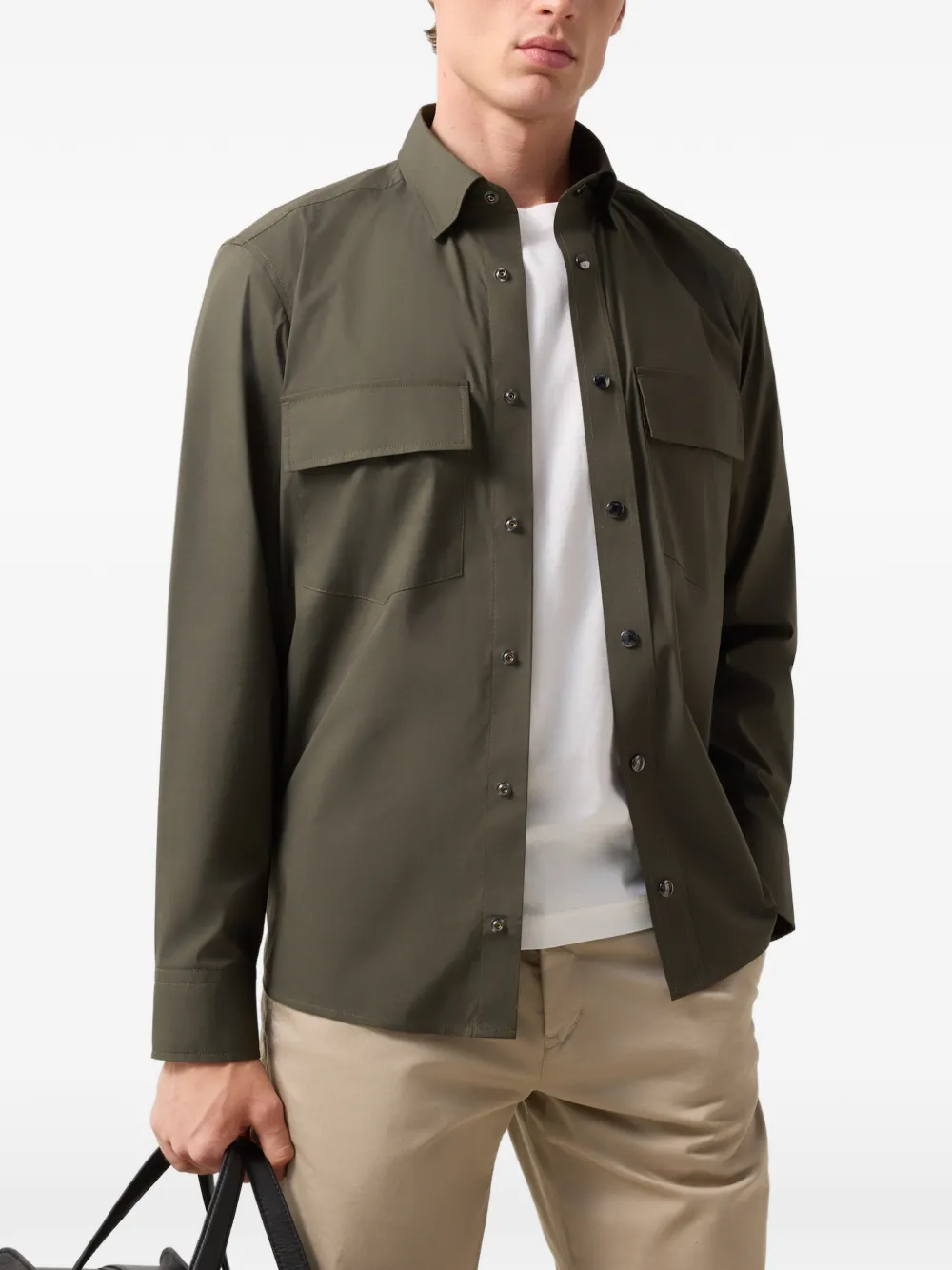 BOGNER Heiko button-down flap-pocket shirt Groen