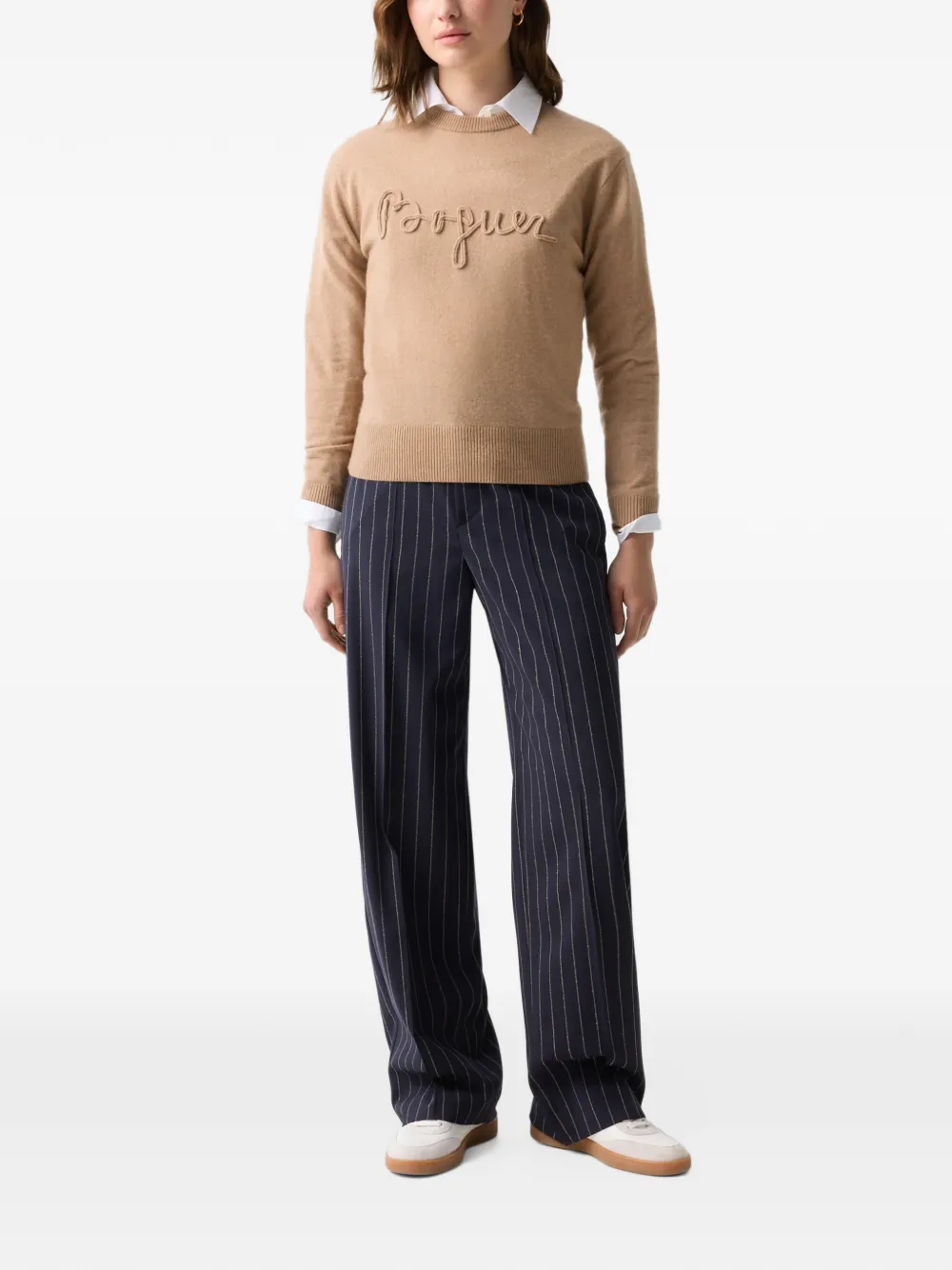 BOGNER Tatjana logo-embroidered sweater Beige
