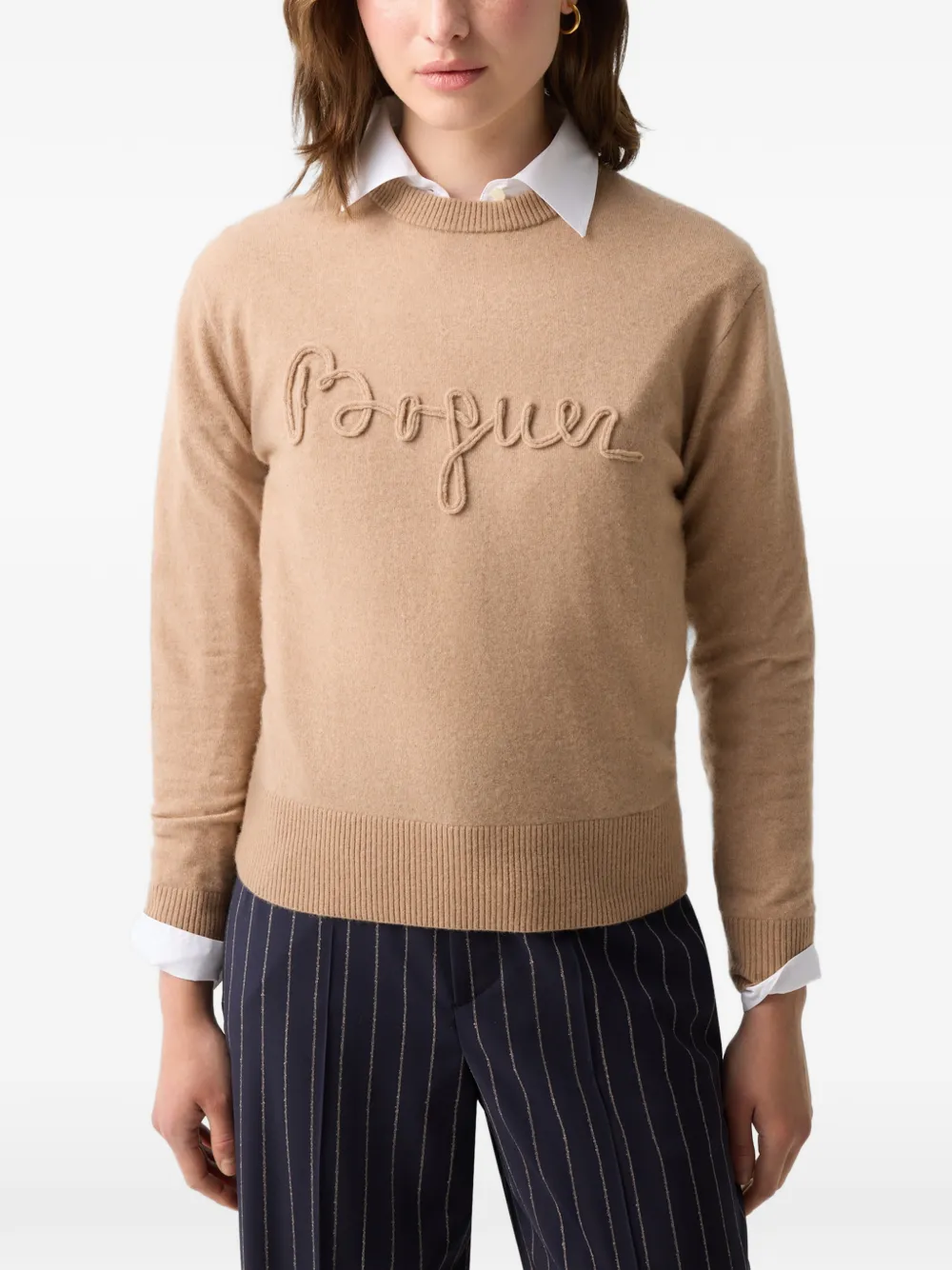 BOGNER Tatjana logo-embroidered sweater Beige