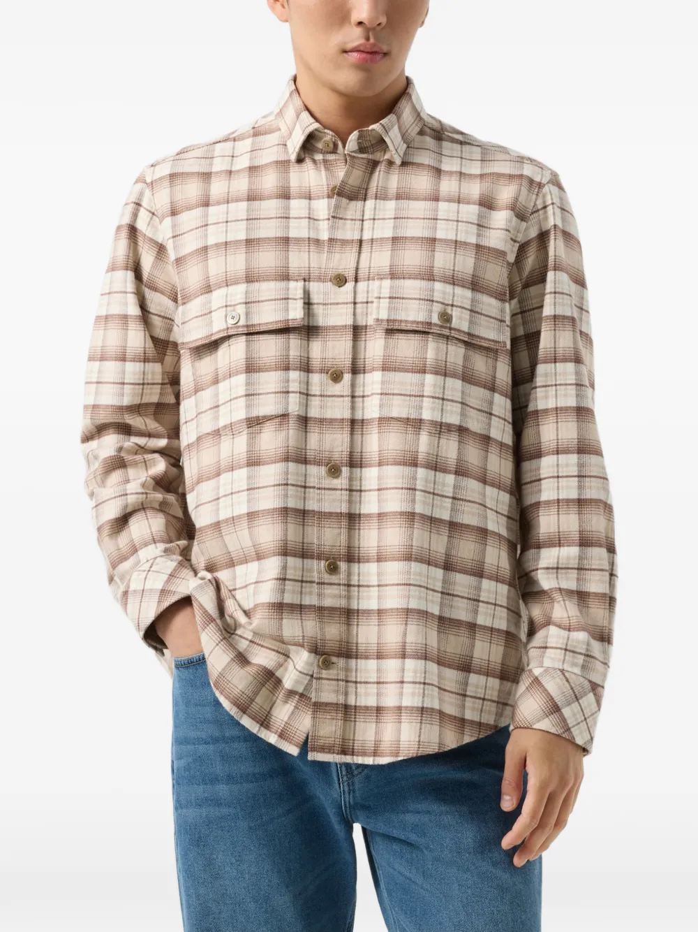 BOGNER checked flannel shirt Beige