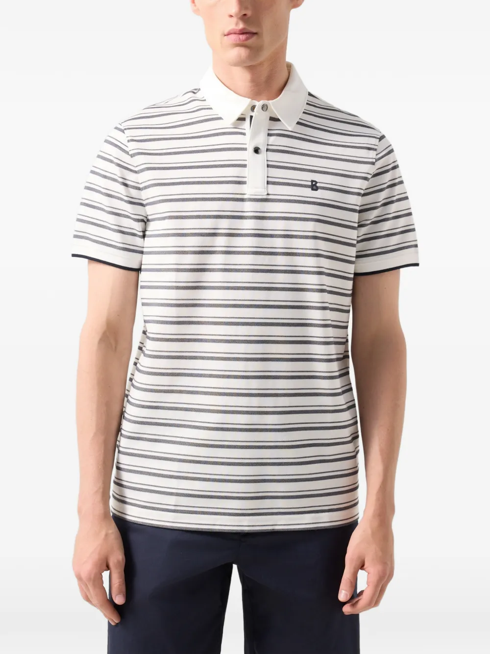 BOGNER Timo striped polo shirt Wit