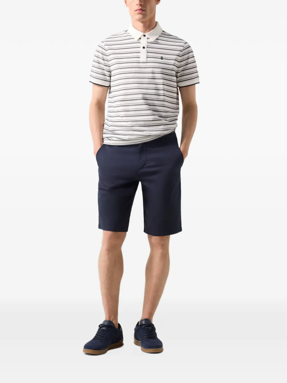 BOGNER Timo striped polo shirt Wit