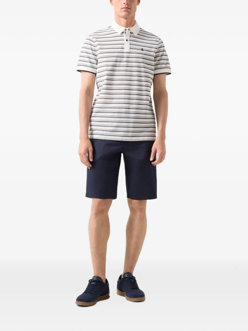 BOGNER Timo striped polo shirt Wit