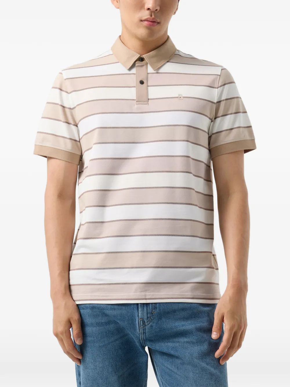 BOGNER striped polo shirt Beige