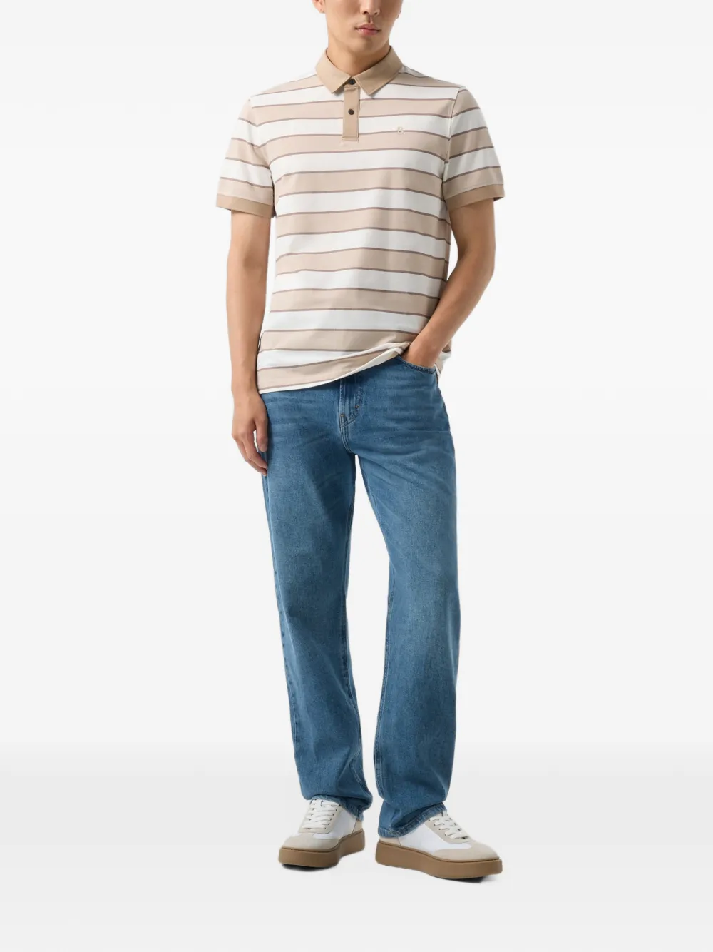 BOGNER striped polo shirt Beige