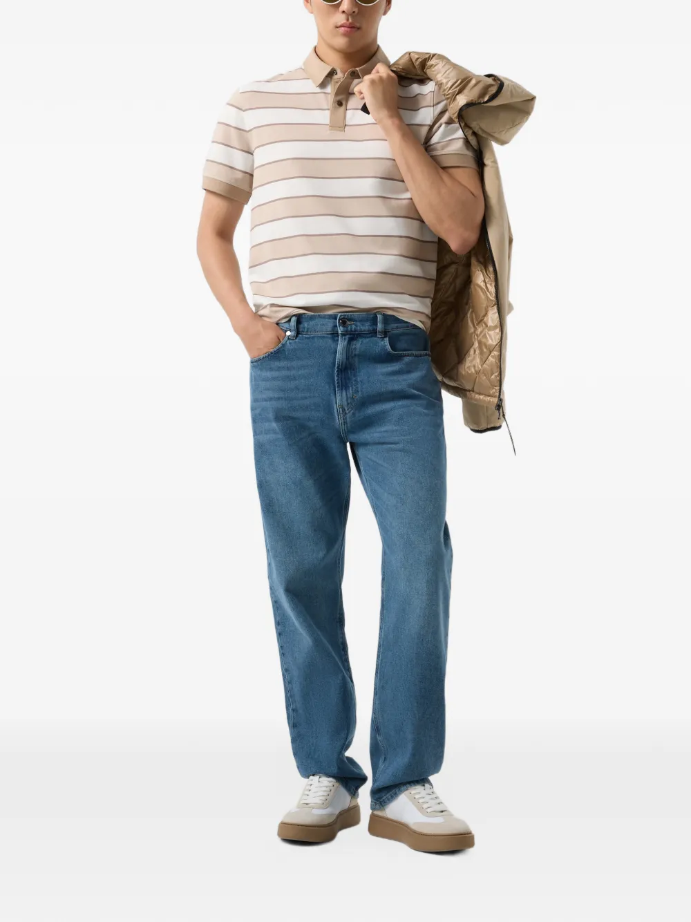 BOGNER striped polo shirt Beige