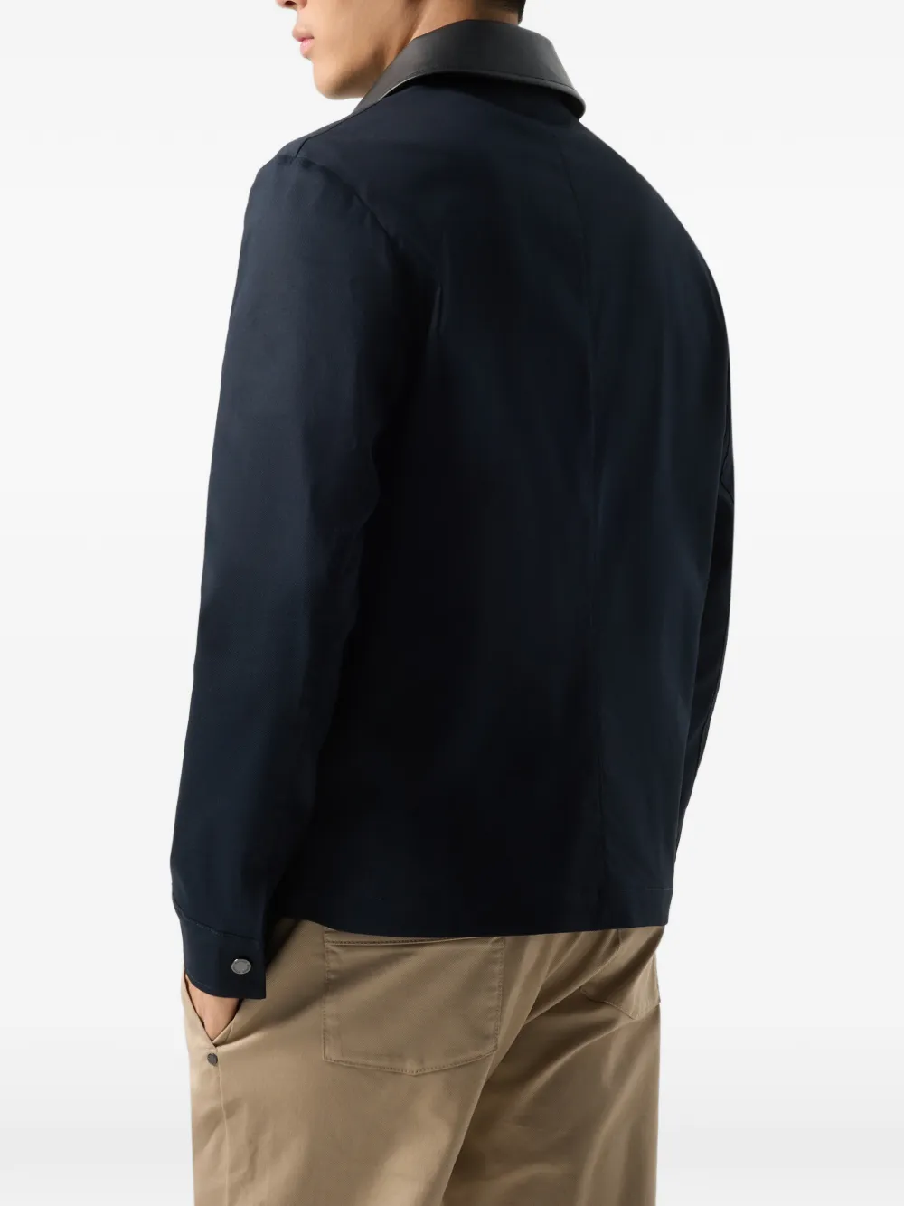 BOGNER Mirco leather-collar jacket Blauw