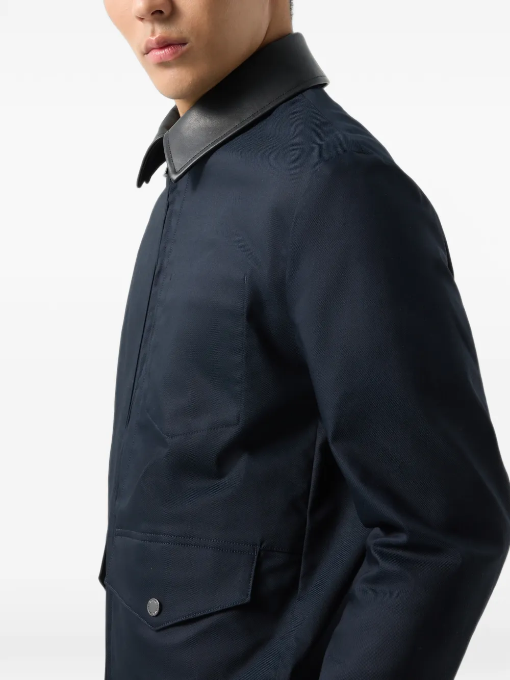 BOGNER Mirco leather-collar jacket Blauw