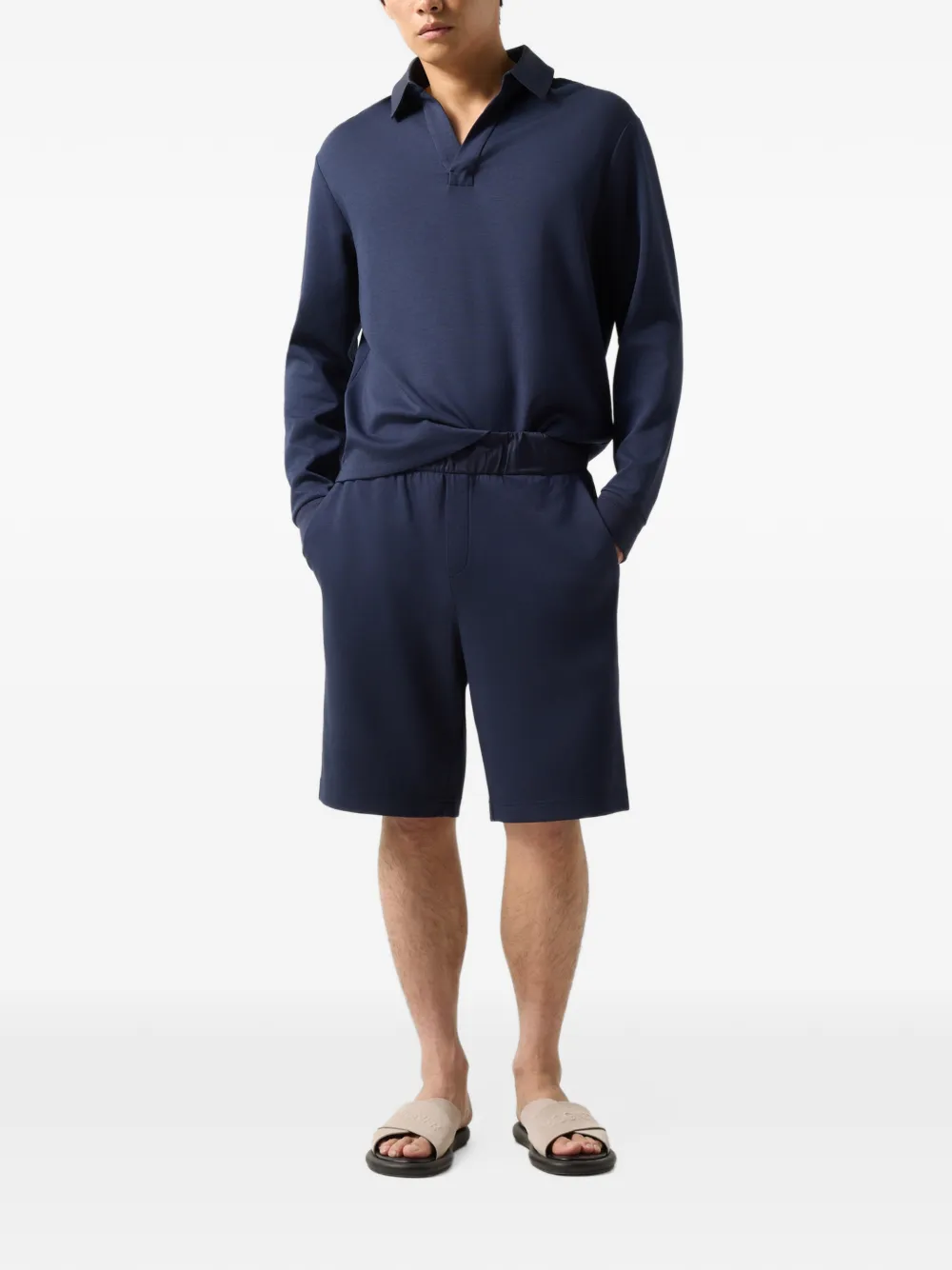 BOGNER Lionel polo-collar sweater Blauw