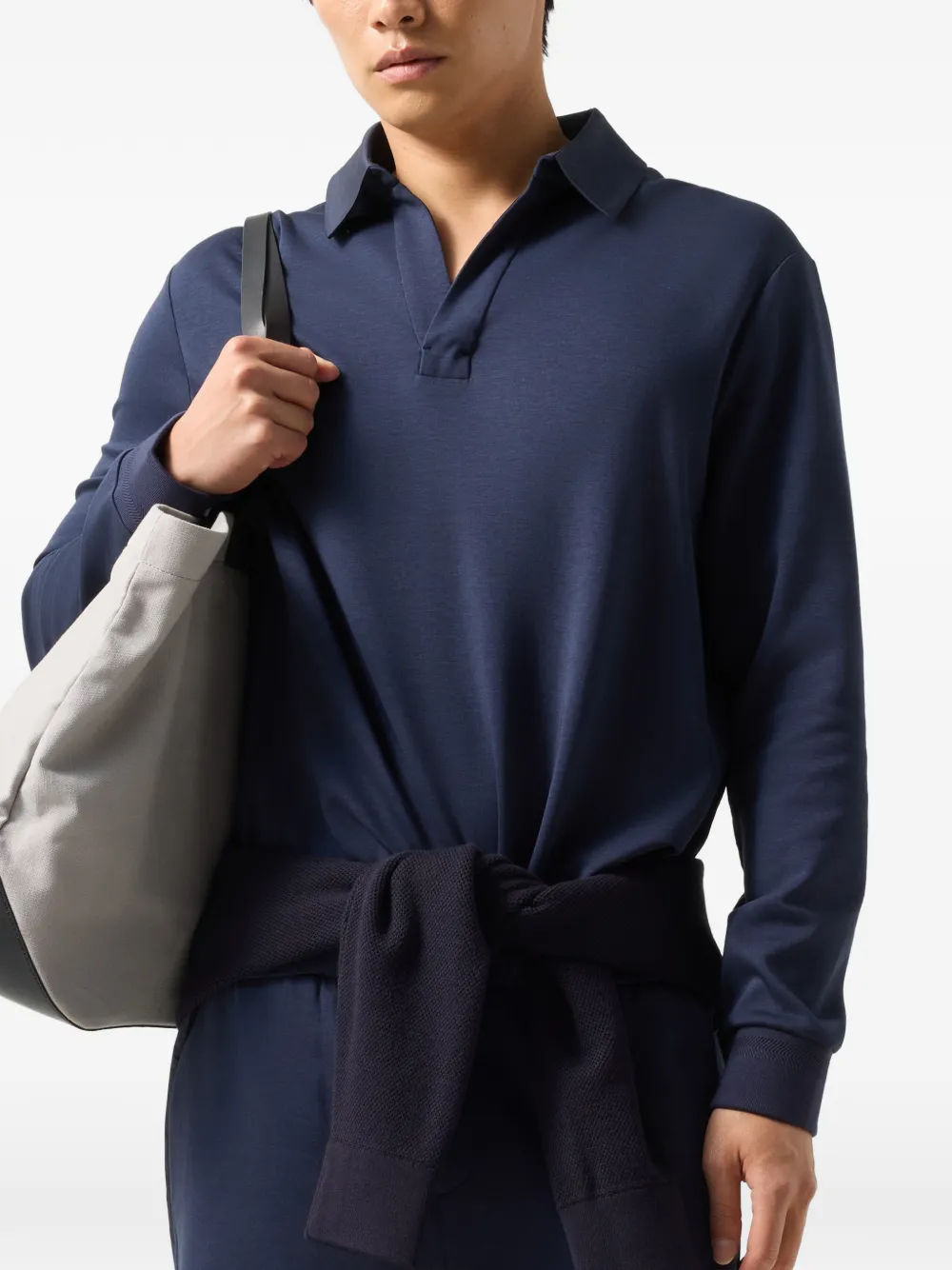 BOGNER Lionel polo-collar sweater Blauw
