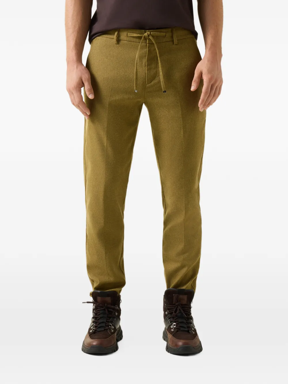 BOGNER Riley Business pressed-crease trousers Groen