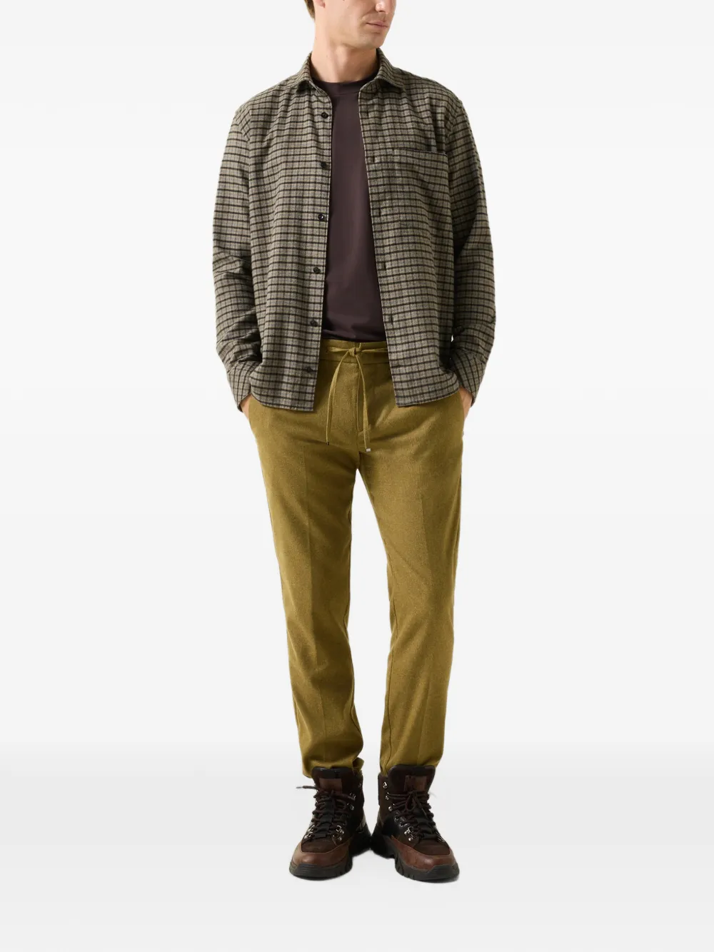 BOGNER Riley Business pressed-crease trousers Groen
