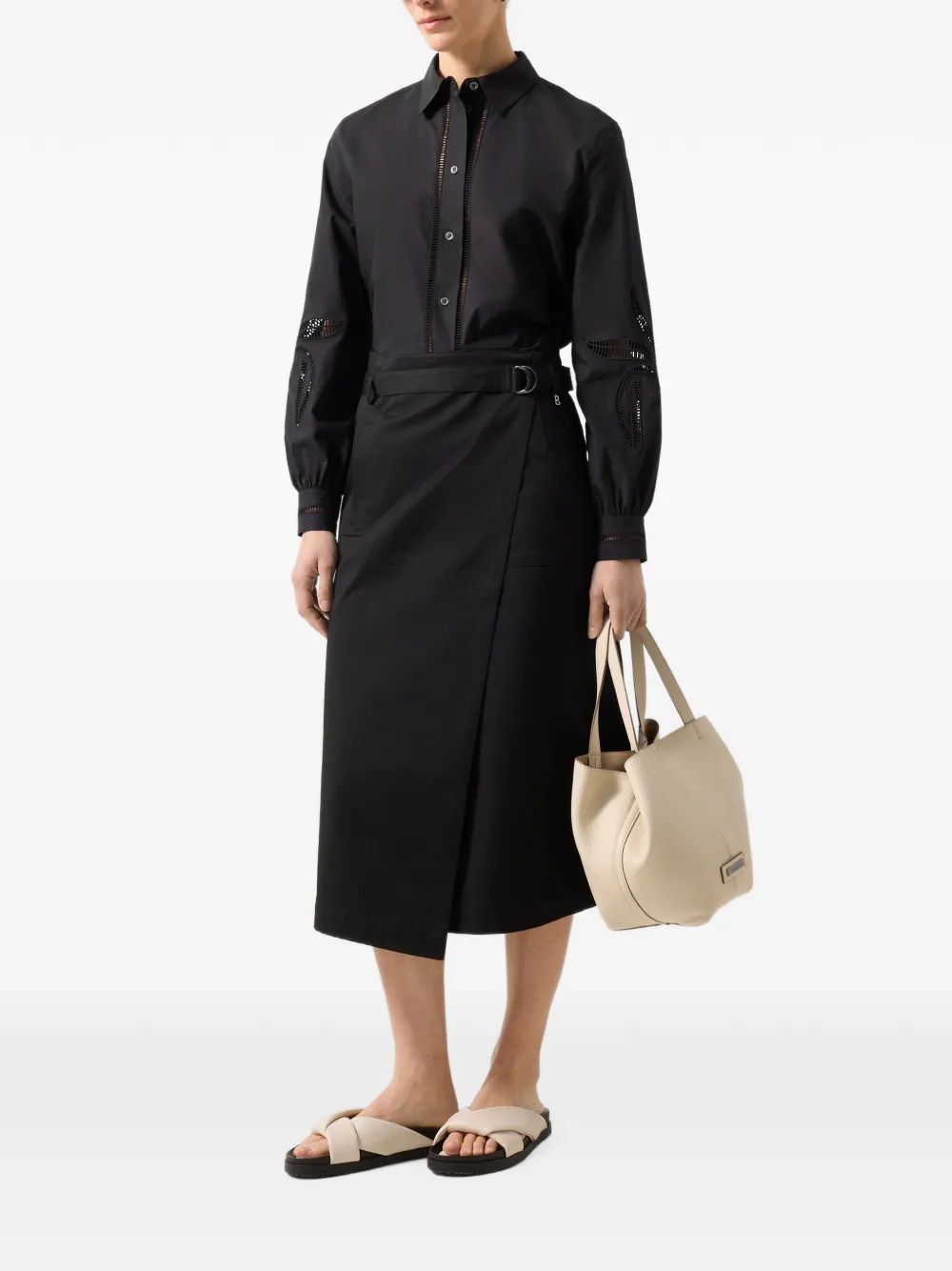 BOGNER Jocy wrap midi skirt Zwart