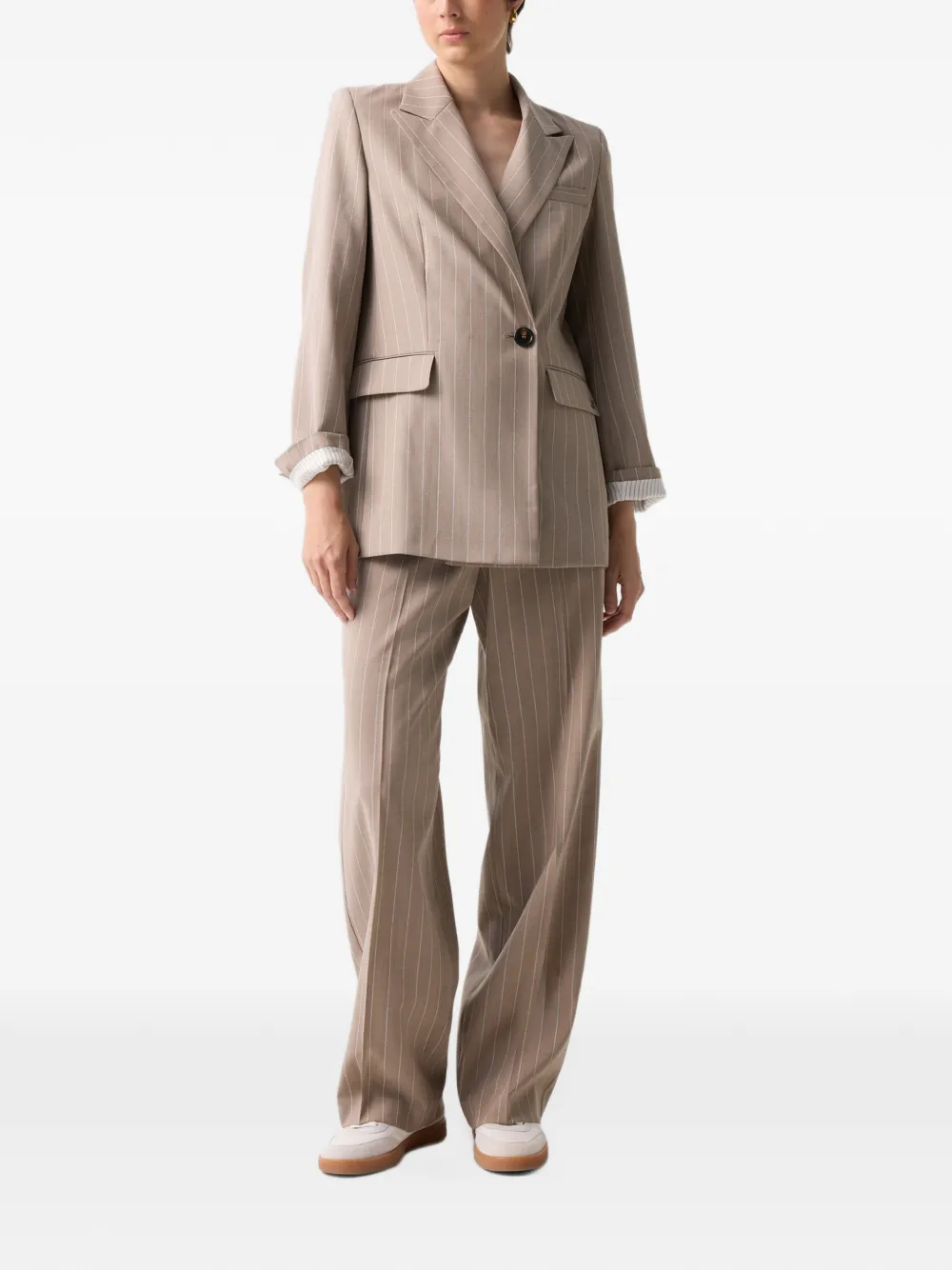 BOGNER Joya pinstripe wide-leg trousers Beige