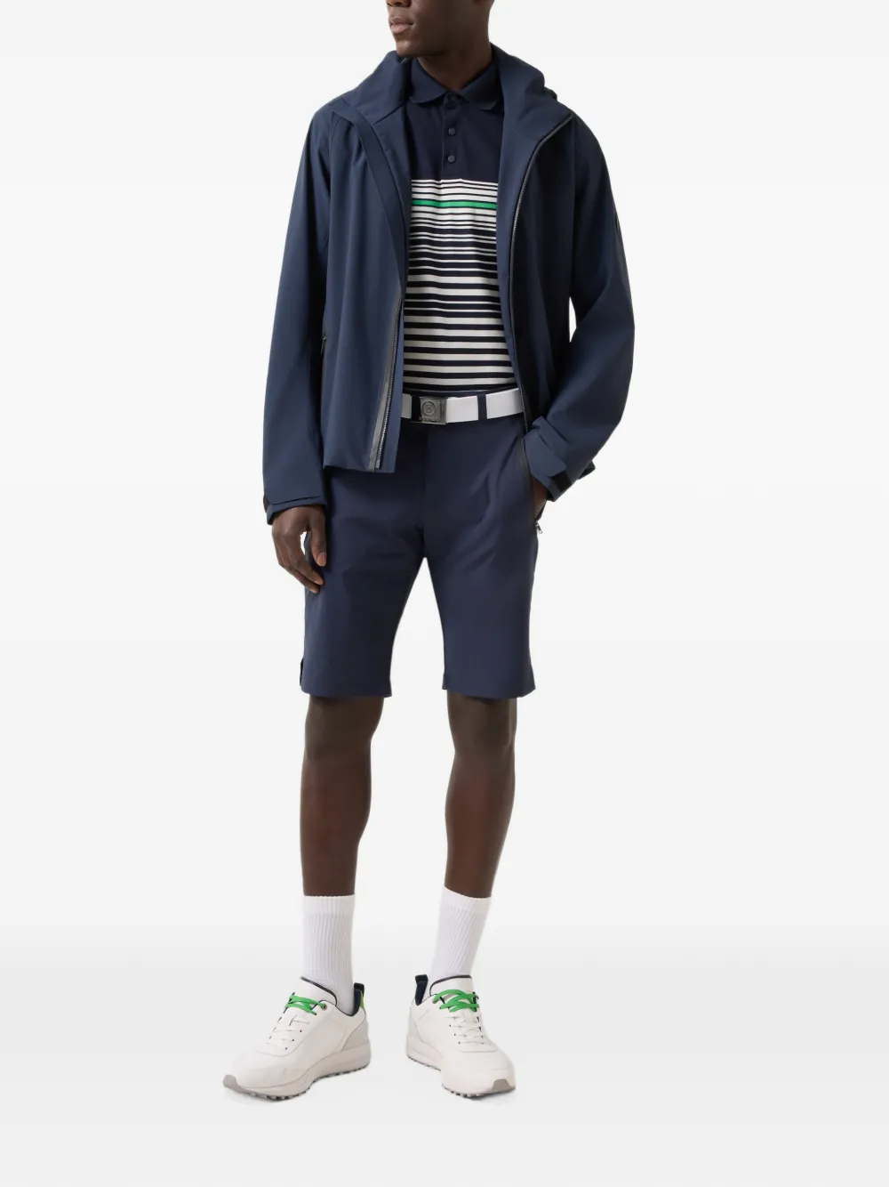 BOGNER Jannes striped piqué polo shirt Blauw