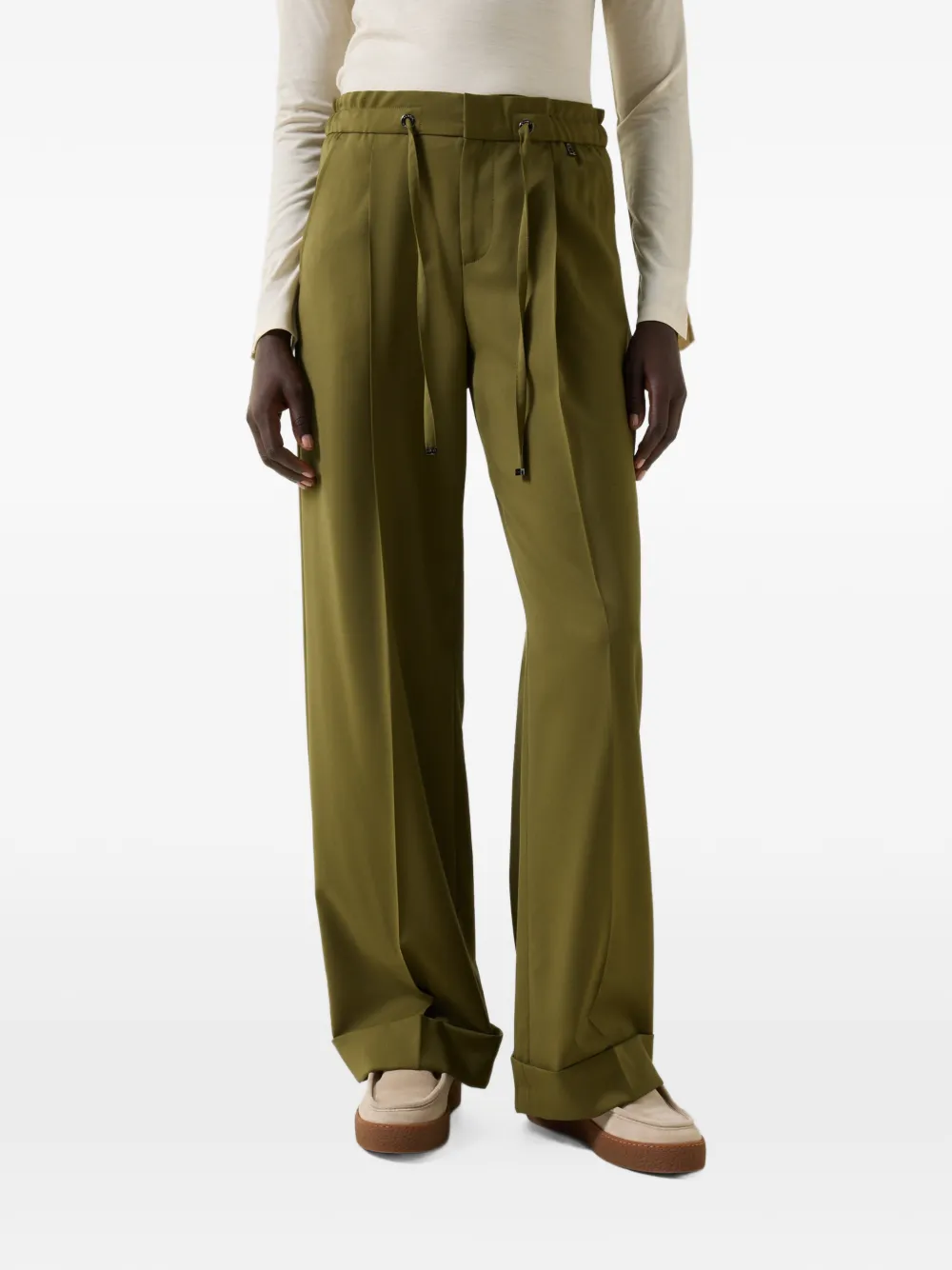 BOGNER Elfy pleated wool trousers Groen