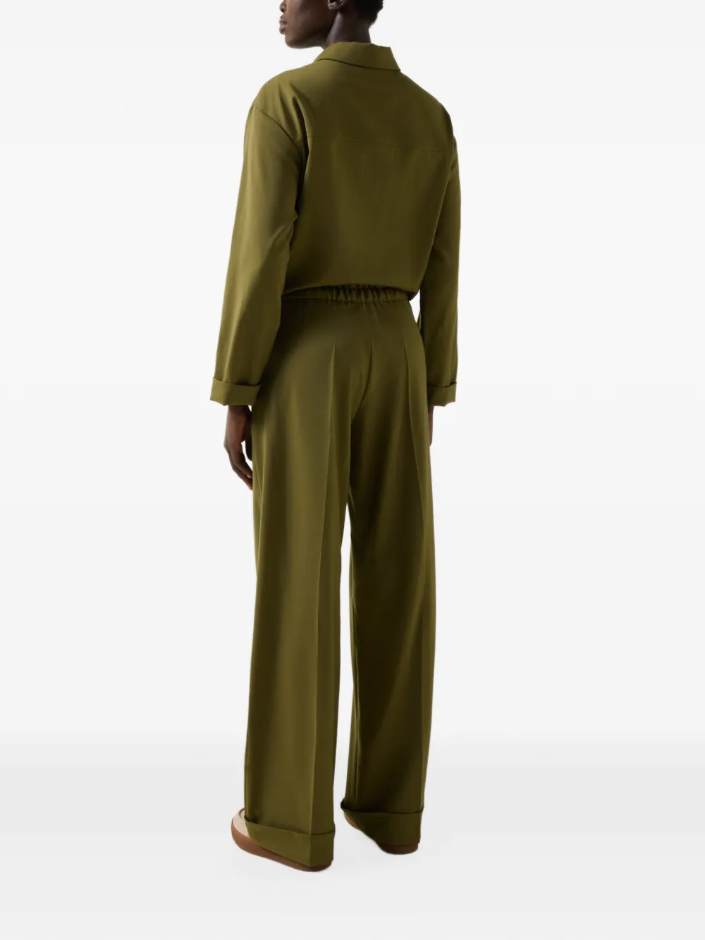 BOGNER Elfy pleated wool trousers Groen