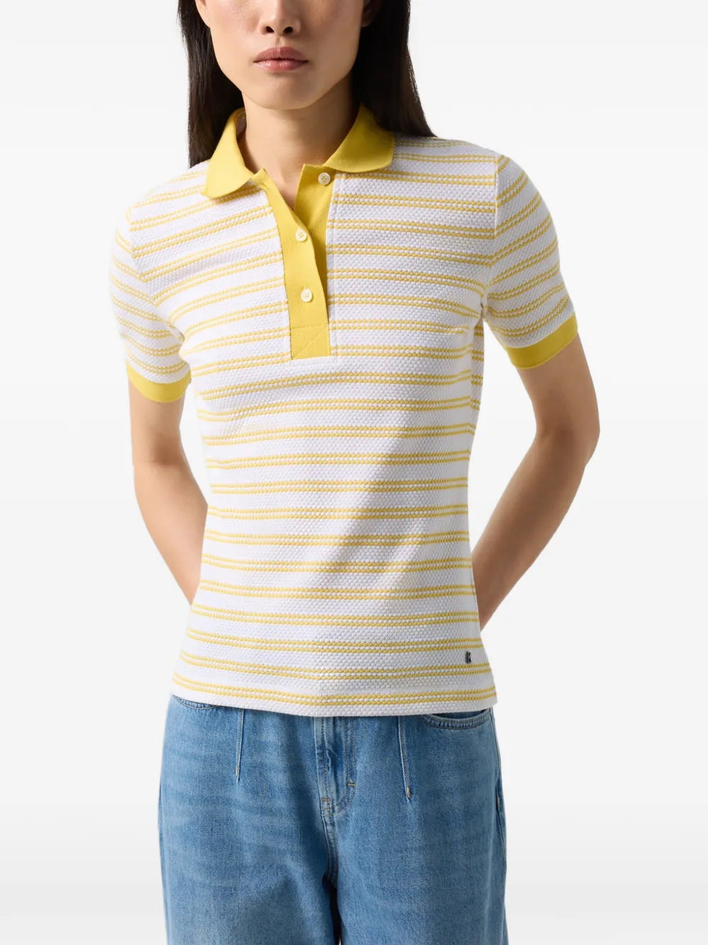 BOGNER Wendy striped polo shirt Wit