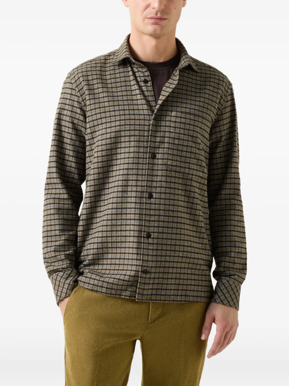 BOGNER Hardy checked flannel shirt - Nude