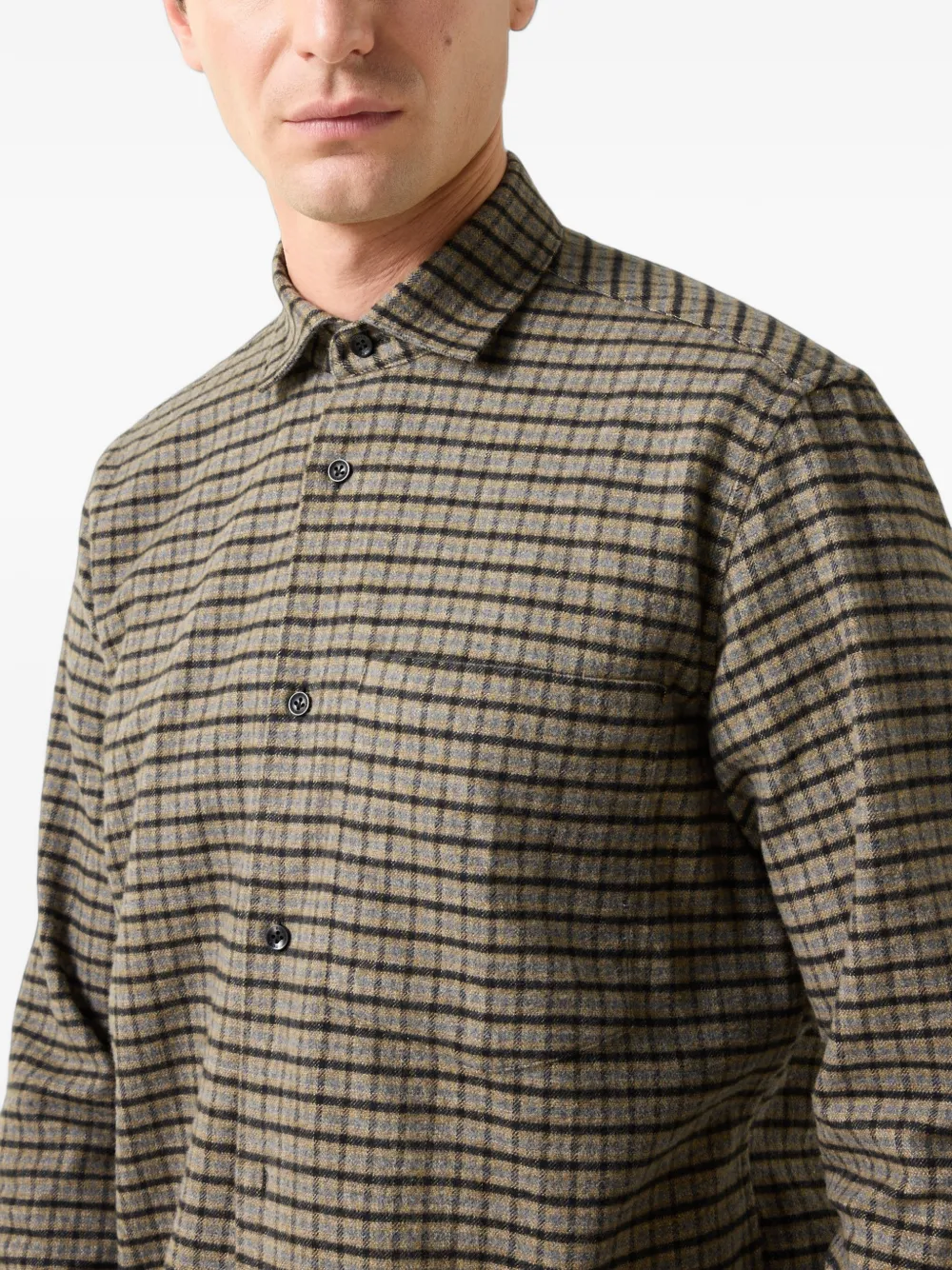 BOGNER Hardy checked flannel shirt Beige