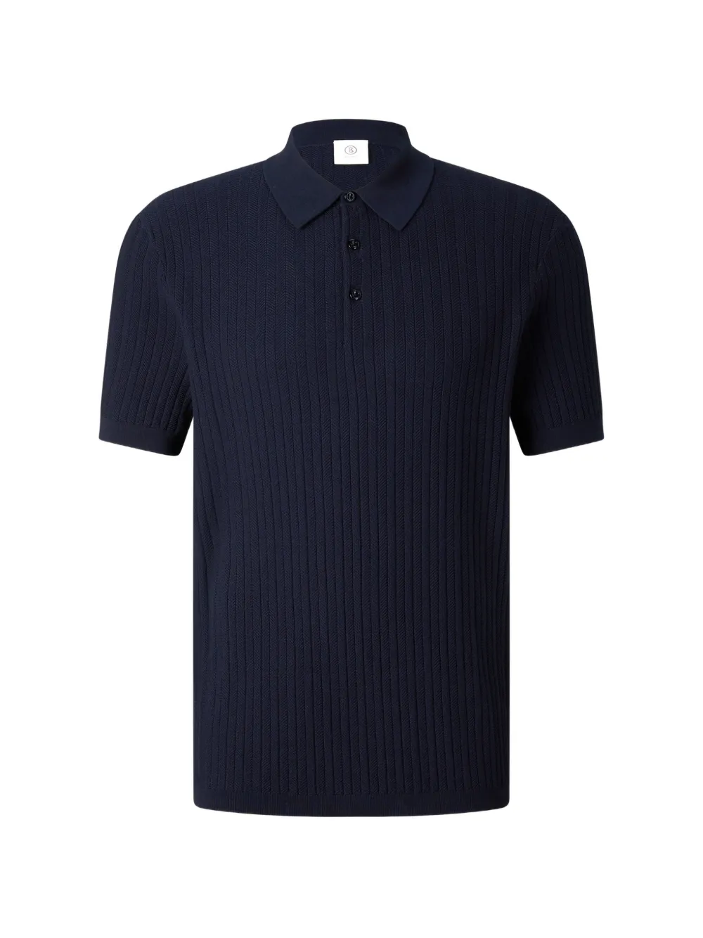 BOGNER Tobias ribbed-knit polo shirt Blauw