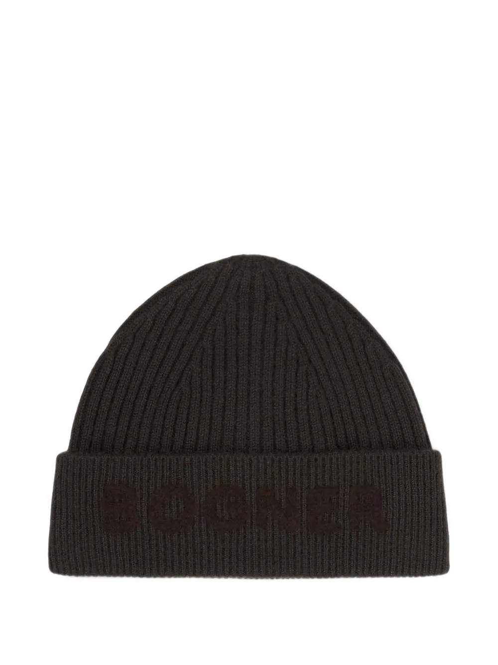 BOGNER Rio logo-lettering ribbed-knit beanie hat Bruin