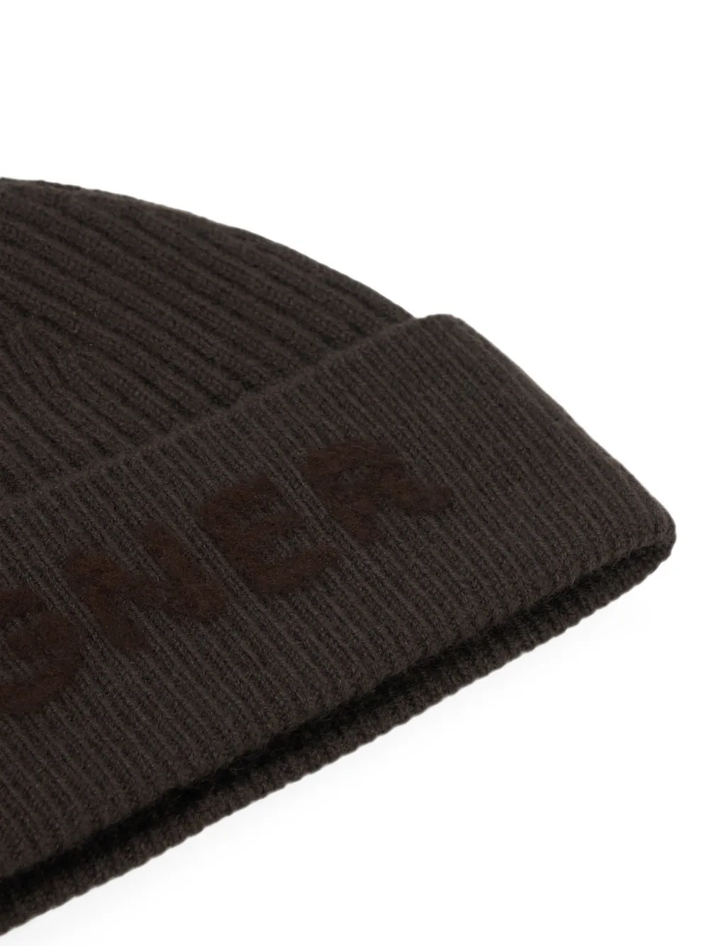 BOGNER Rio logo-lettering ribbed-knit beanie hat Bruin