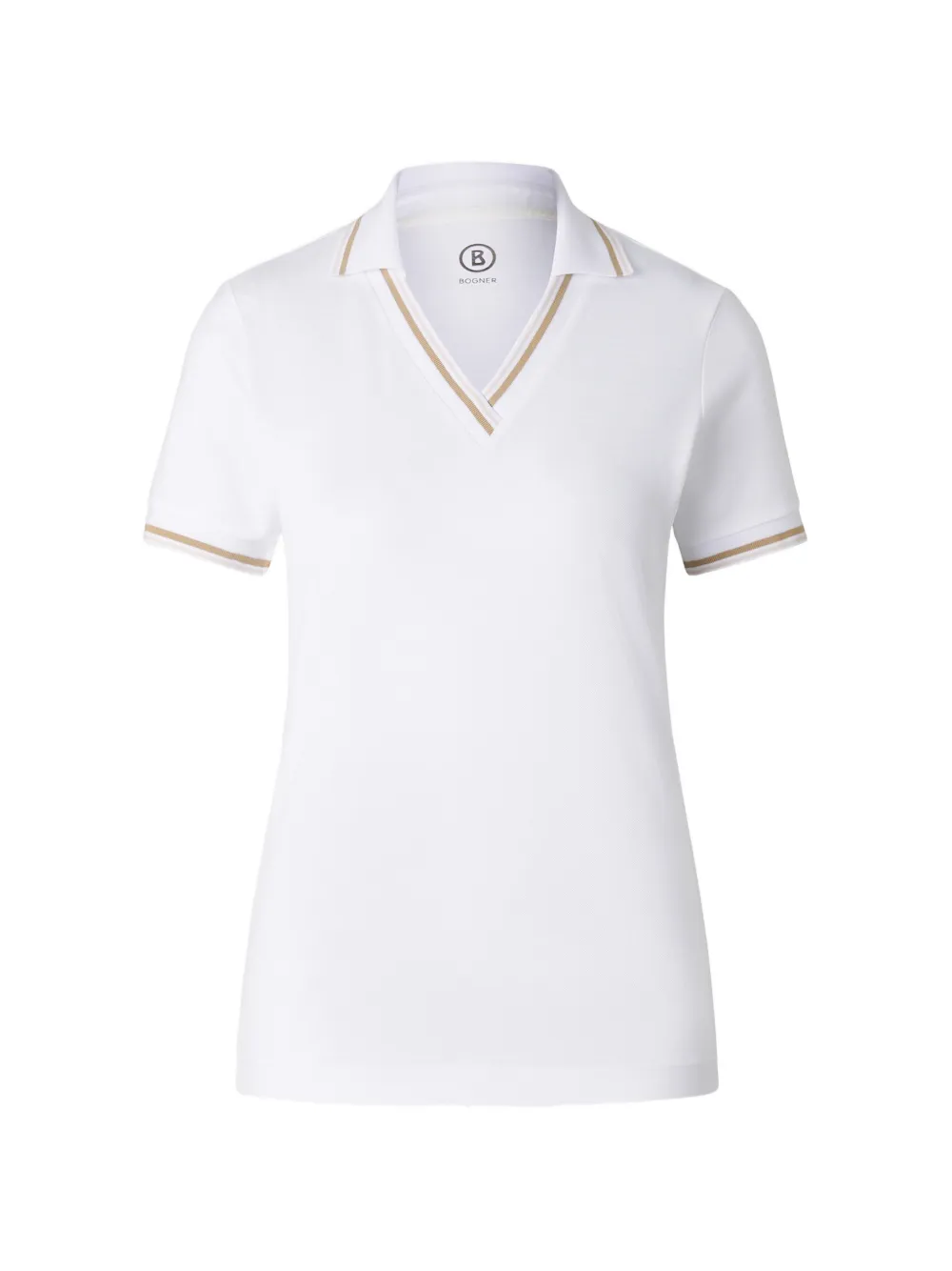 BOGNER Jula piqué polo-collar T-shirt Wit