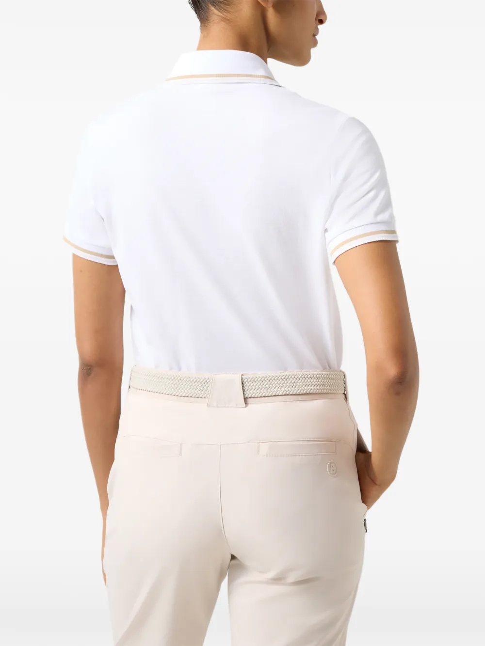 BOGNER Jula piqué polo-collar T-shirt Wit