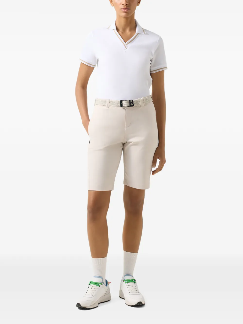 BOGNER Jula piqué polo-collar T-shirt Wit