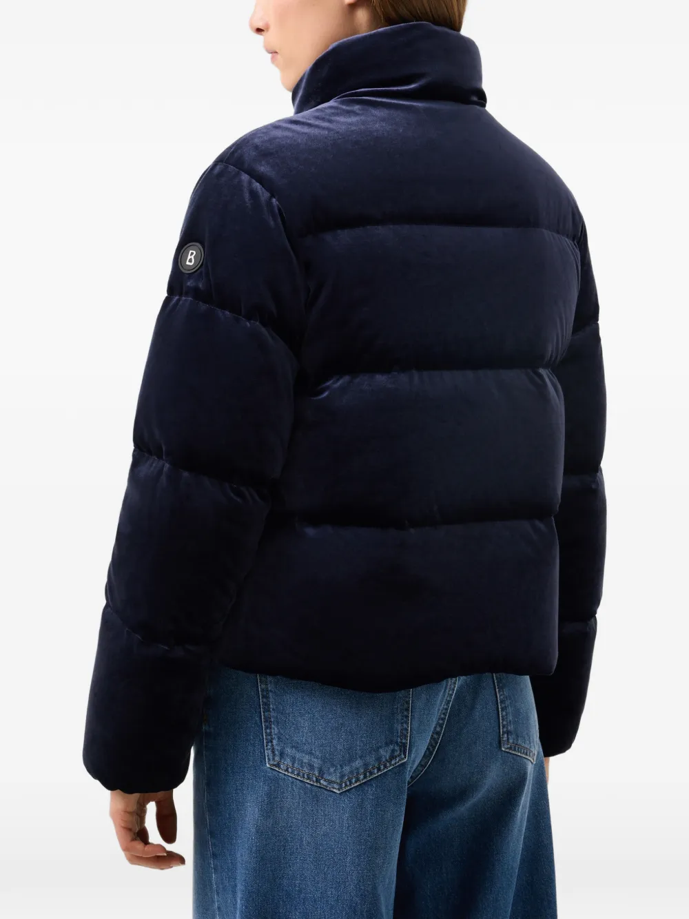 BOGNER Oliva velvet-finish puffer jacket Blauw