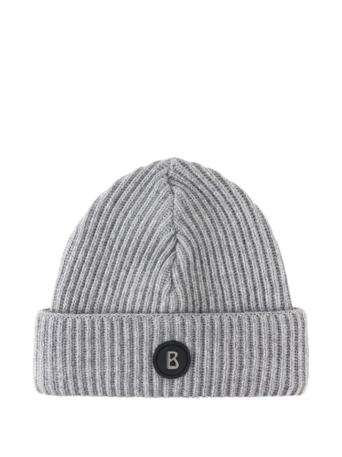 BOGNER Gustav logo-patch ribbed-knit beanie hat