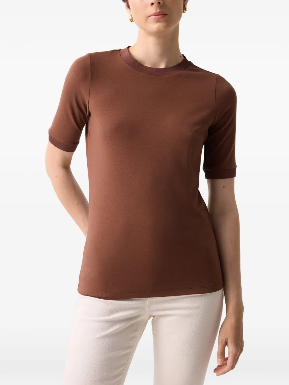 BOGNER Alexi logo-embroidered T-shirt Bruin